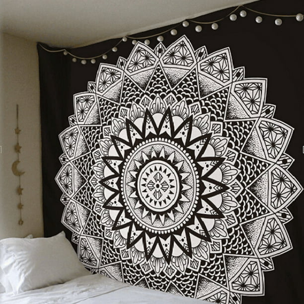 Dorm Decor Wall Hanging Hippie Tapestry Bohemian Indian Sun Moon Star Mandala 